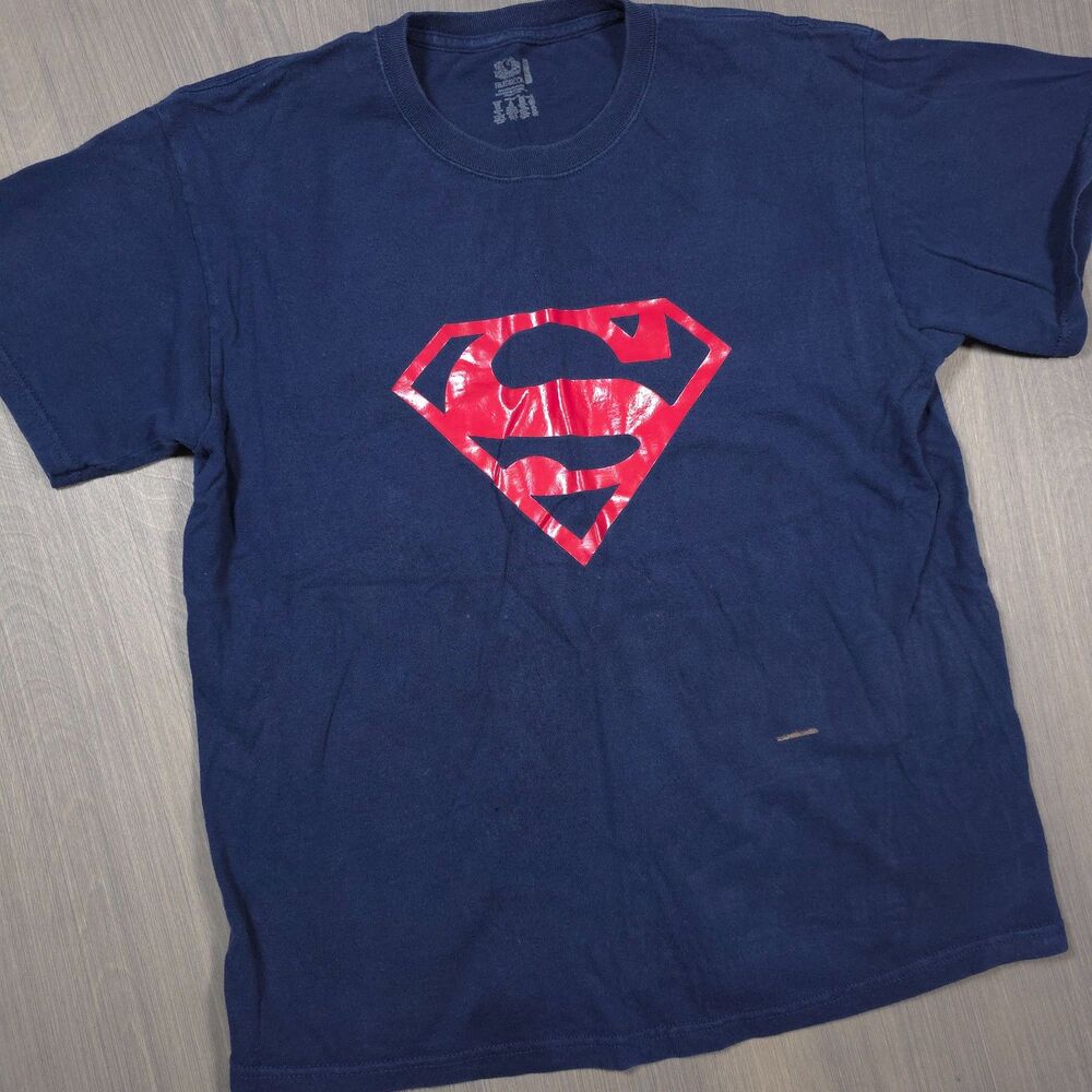 Vintage Fruit of the Loom Kingdom Come Superman tee in navy blue.